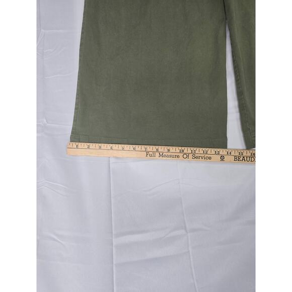 Nili Lotan Dillon Wide Barrel Leg Pants Army Green Stretch High Rise Size 0 - Picture 10 of 11